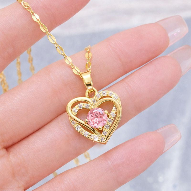 Love Heart Gold Plated Pendant Necklace